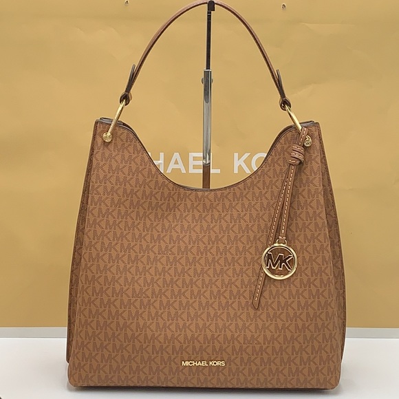 Michael Kors Handbags - Michael Kors Joan Large Luggage Multi Signature Leather Slouchy Shoulder Handbag